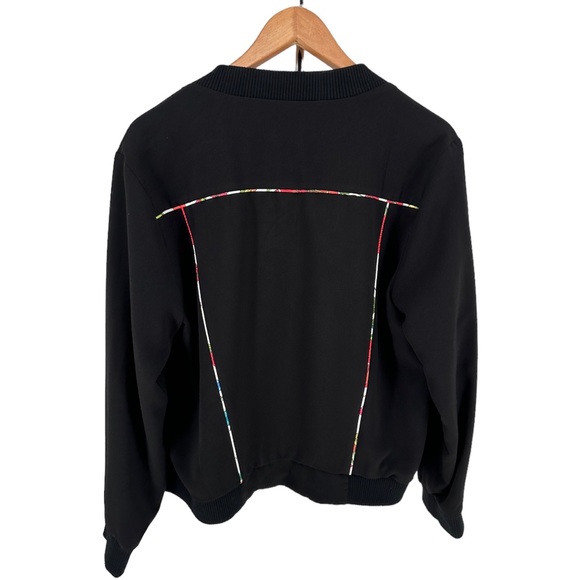 Olivia Culpo x Le Tote Reversible Bomber Jacket Floral Print Faux Leather size L - Picture 12 of 16